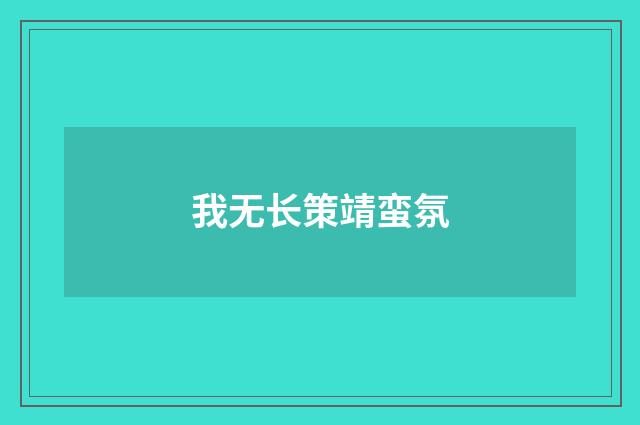 我无长策靖蛮氛