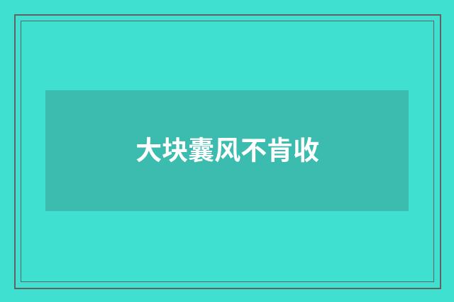 大块囊风不肯收
