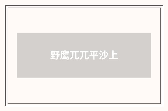 野鹰兀兀平沙上
