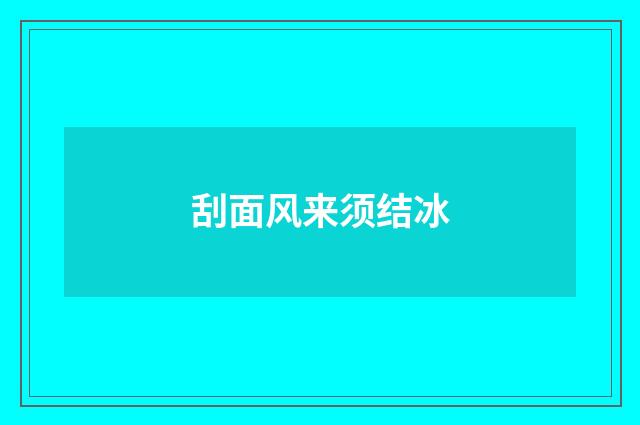 刮面风来须结冰