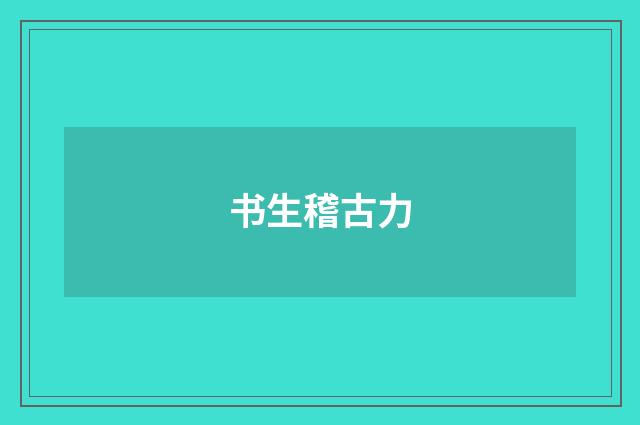 书生稽古力