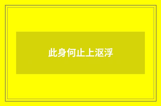 此身何止上沤浮