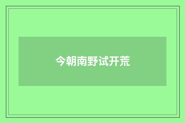 今朝南野试开荒