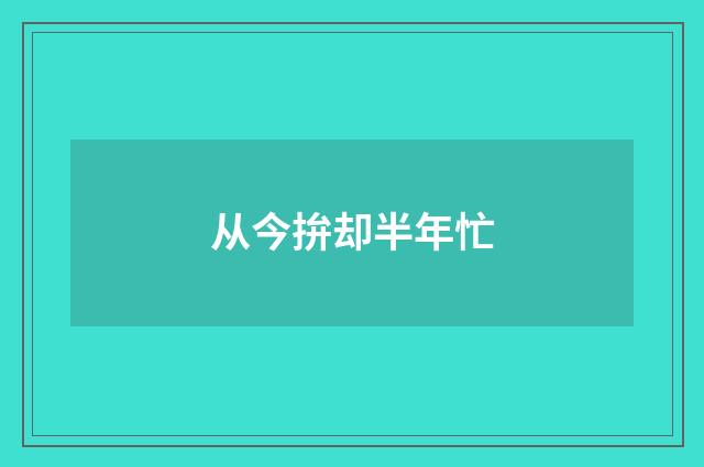 从今拚却半年忙