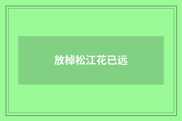 放棹松江花已远
