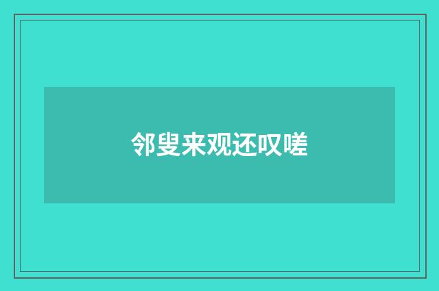 邻叟来观还叹嗟