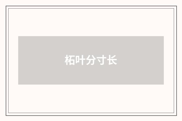 柘叶分寸长