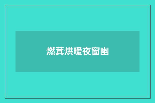 燃萁烘暖夜窗幽