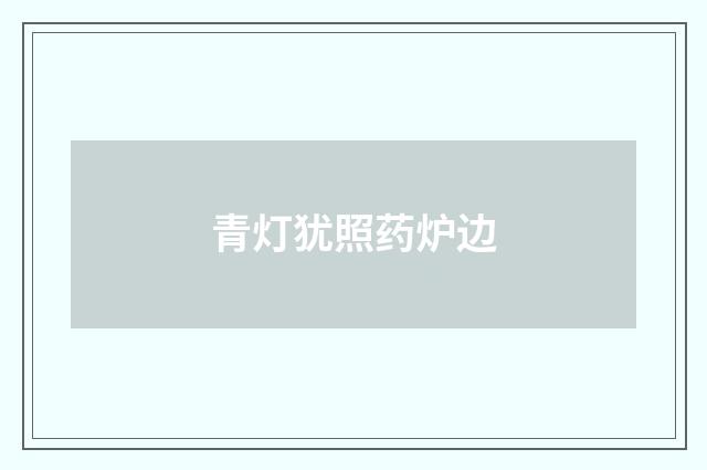 青灯犹照药炉边