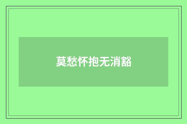 莫愁怀抱无消豁
