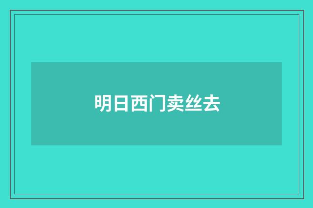 明日西门卖丝去