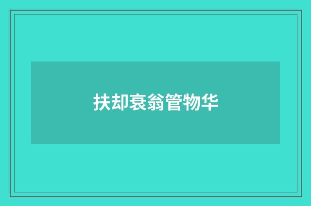 扶却衰翁管物华