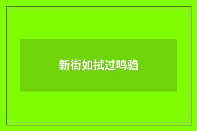 新街如拭过鸣驺