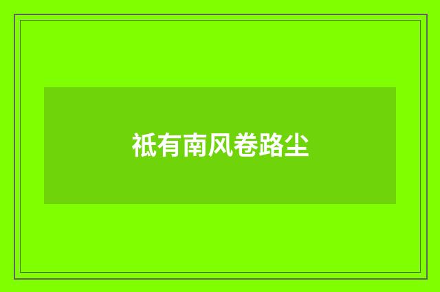 祗有南风卷路尘