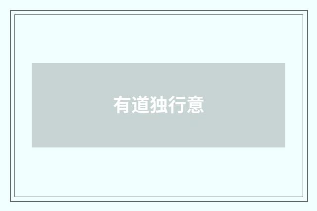 有道独行意