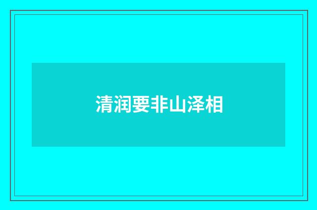 清润要非山泽相