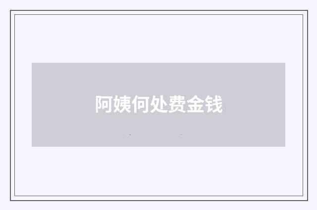 阿姨何处费金钱