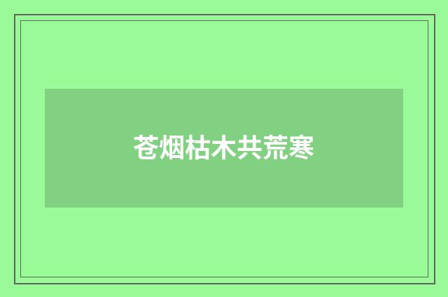 苍烟枯木共荒寒