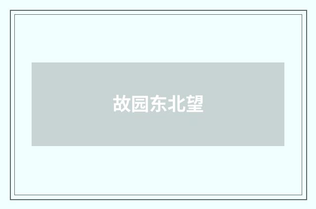 故园东北望