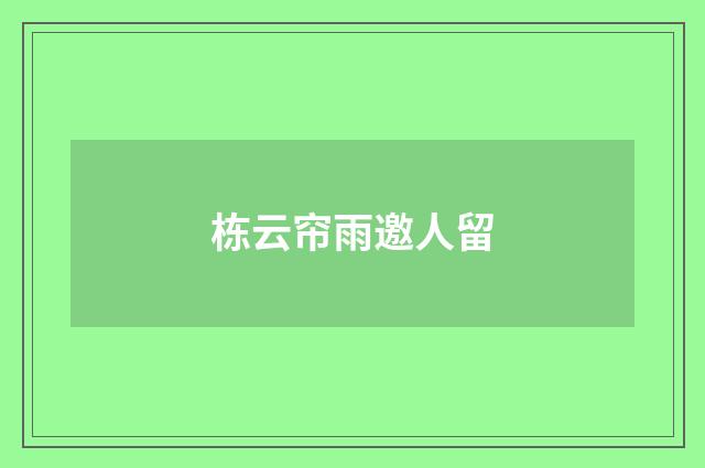 栋云帘雨邀人留