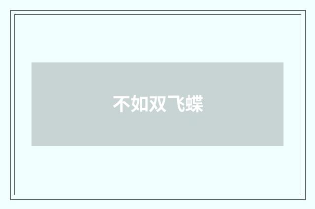 不如双飞蝶