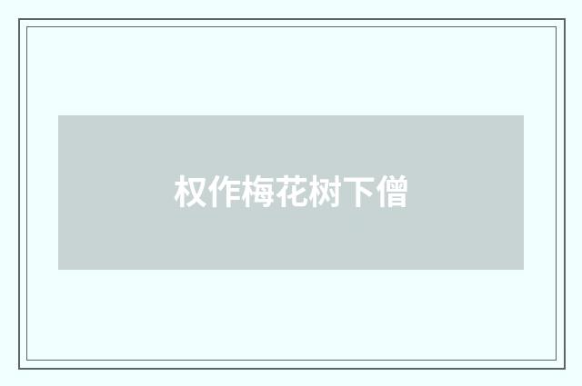 权作梅花树下僧