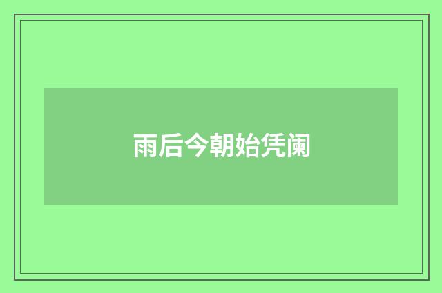 雨后今朝始凭阑