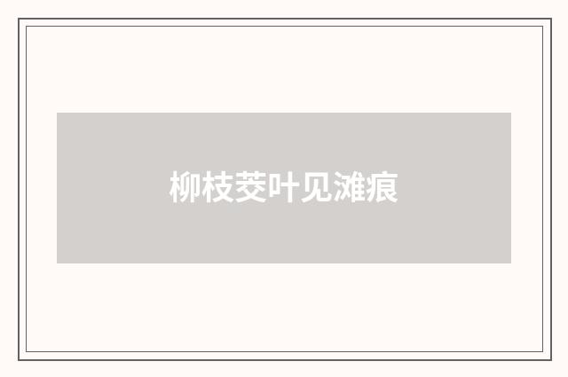 柳枝茭叶见滩痕