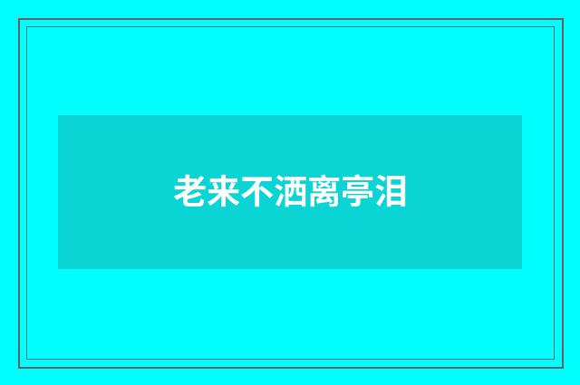 老来不洒离亭泪