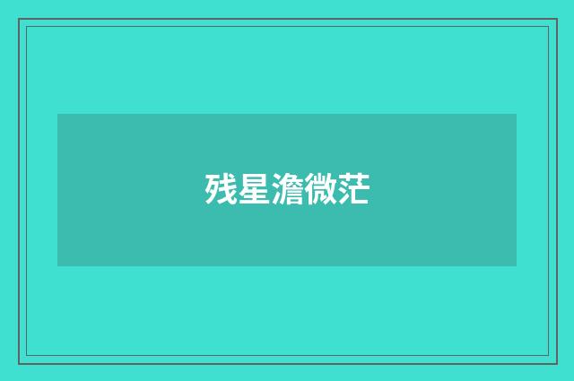 残星澹微茫