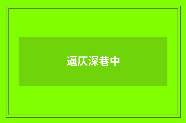逼仄深巷中