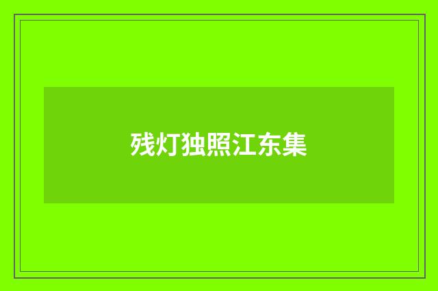 残灯独照江东集