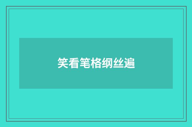 笑看笔格纲丝遍