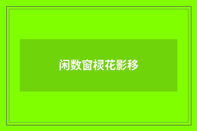 闲数窗棂花影移