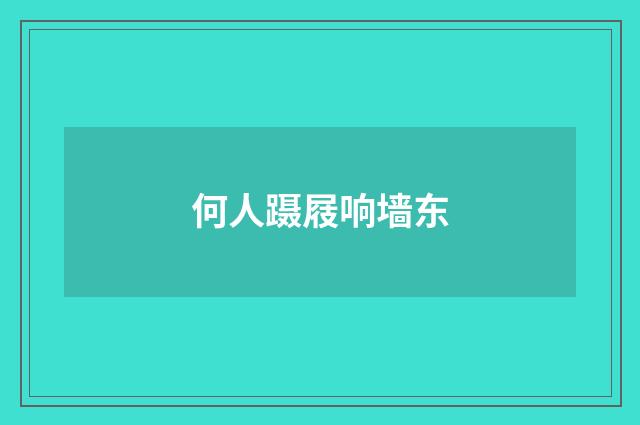 何人蹑屐响墙东