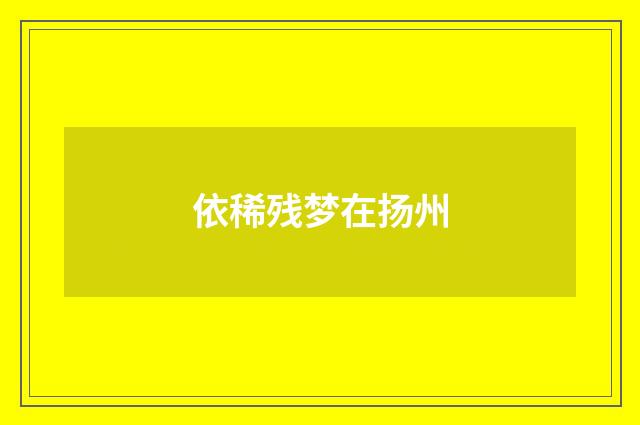 依稀残梦在扬州