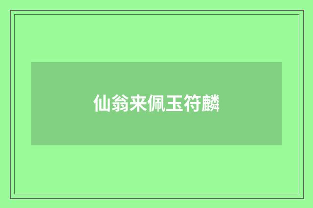 仙翁来佩玉符麟