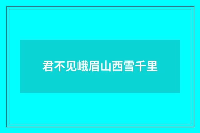 君不见峨眉山西雪千里
