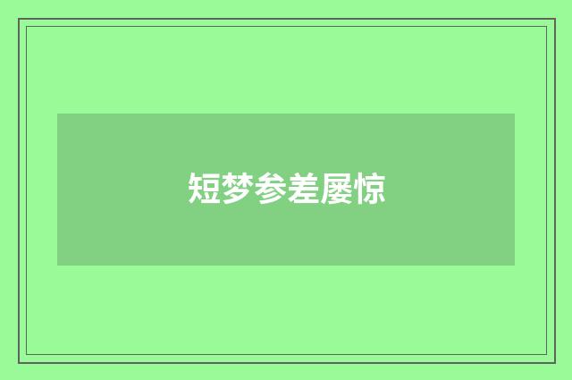 短梦参差屡惊
