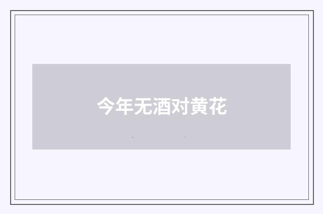 今年无酒对黄花