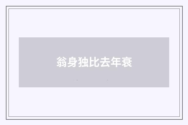 翁身独比去年衰