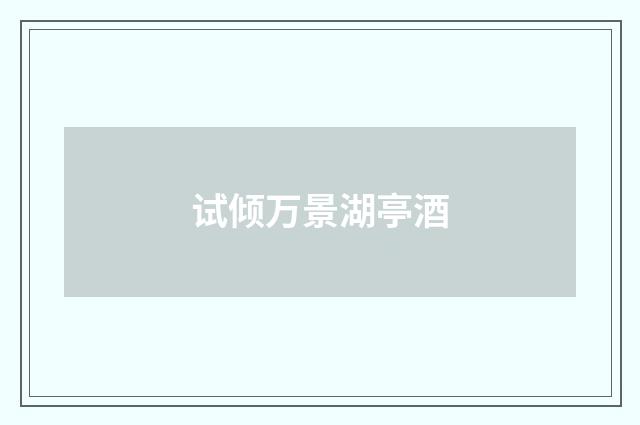 试倾万景湖亭酒