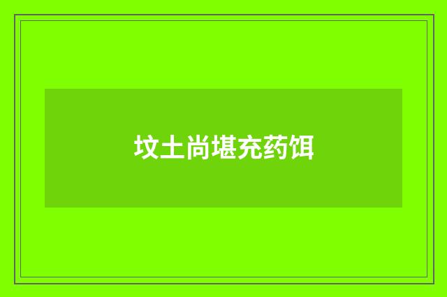 坟土尚堪充药饵