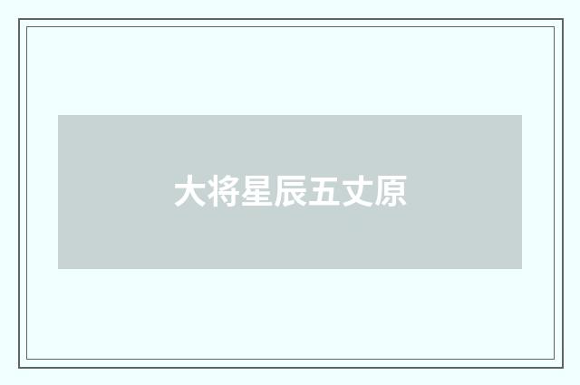 大将星辰五丈原