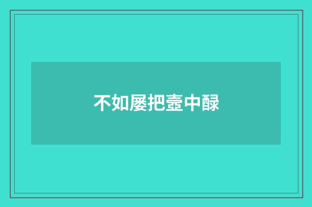 不如屡把壼中醁