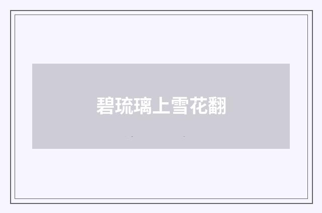 碧琉璃上雪花翻