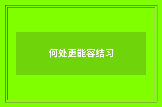 何处更能容结习