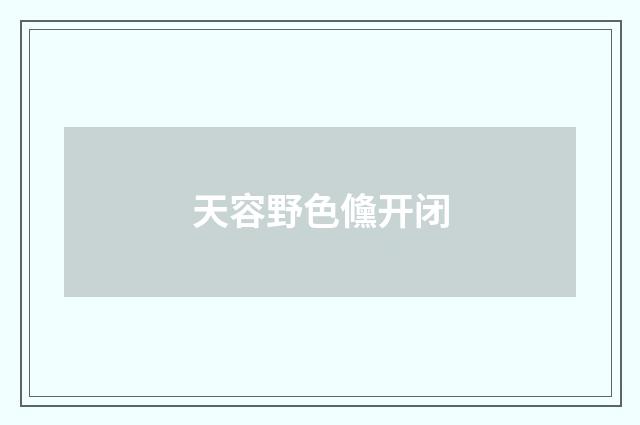 天容野色儵开闭