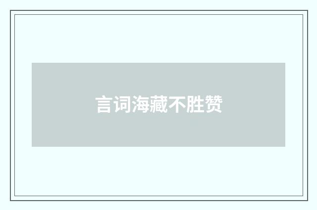 言词海藏不胜赞