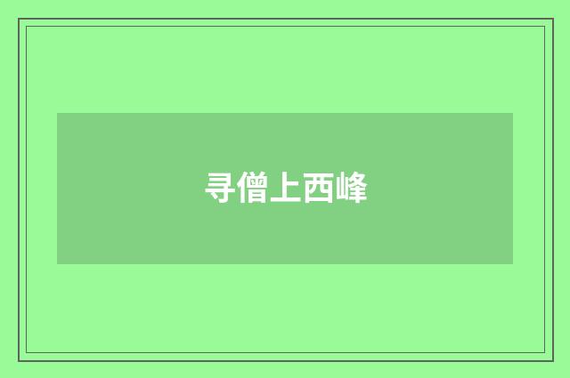 寻僧上西峰